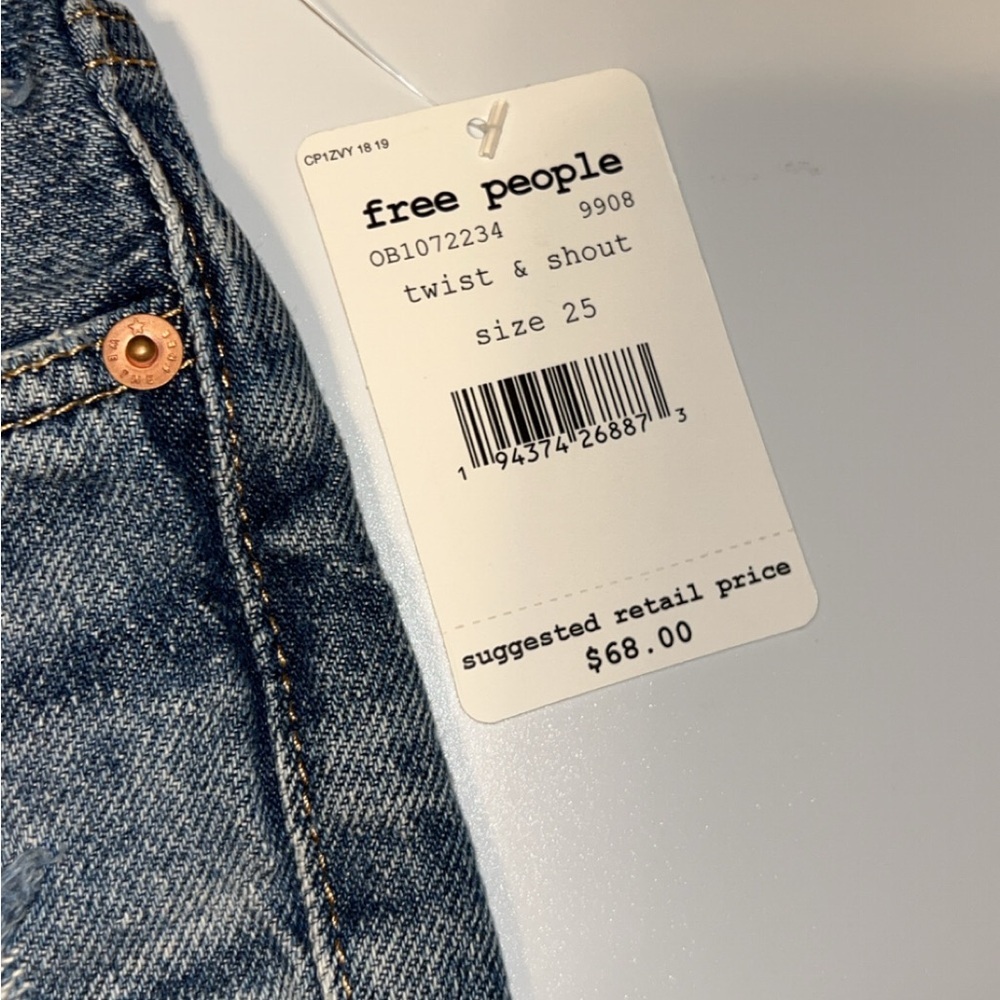 Free People Blue Denim Shorts - Picture 2 of 5